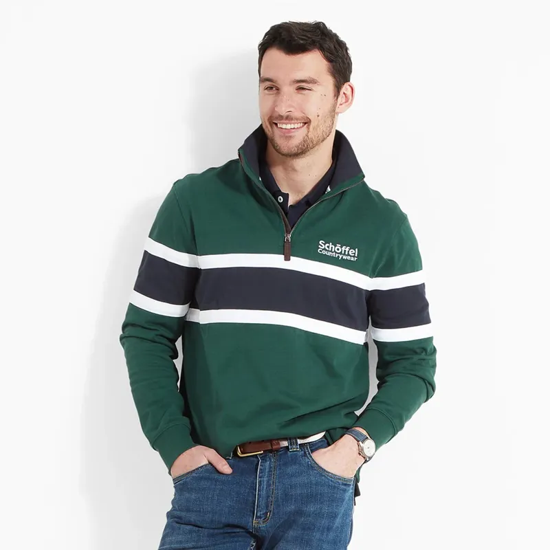 Schoffel Exmouth Heritage 1/4 Zip - Pine Green