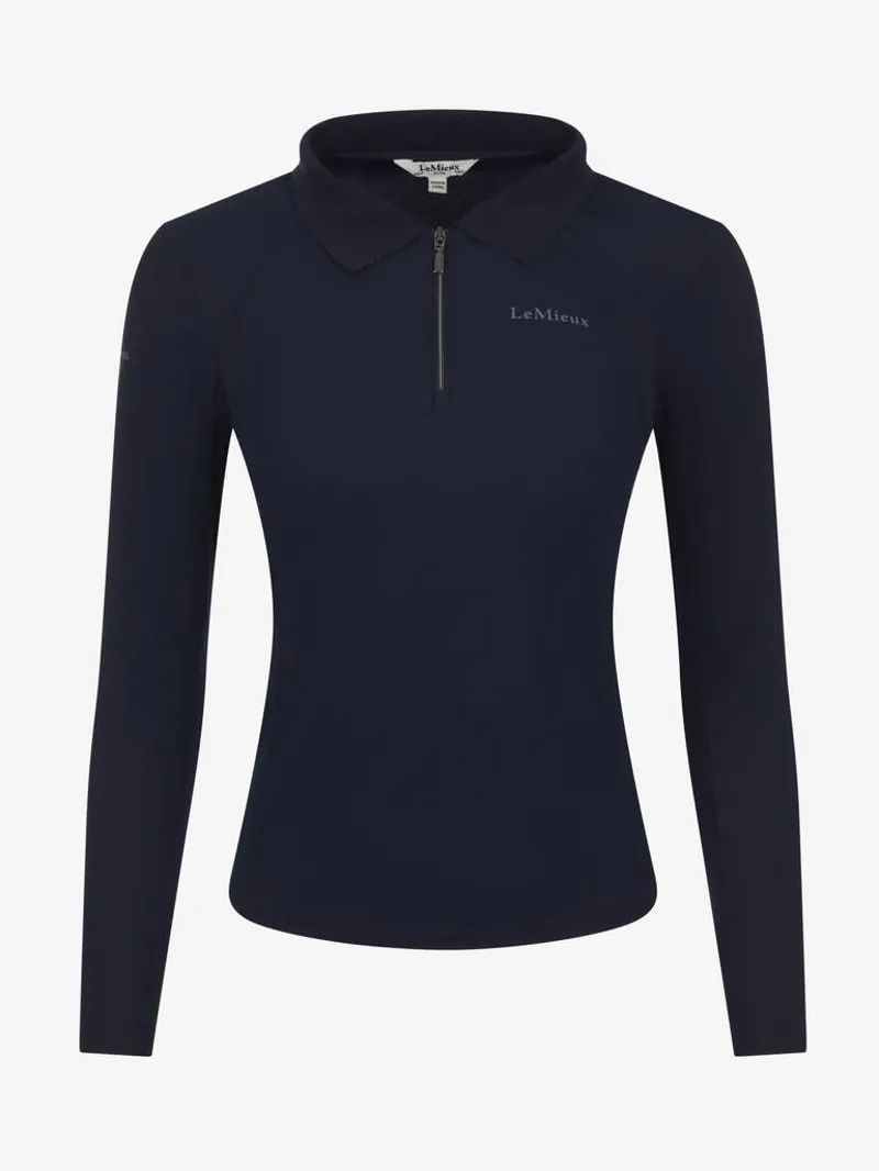 LeMieux Long Sleeve Sport Polo Shirt - Navy-3