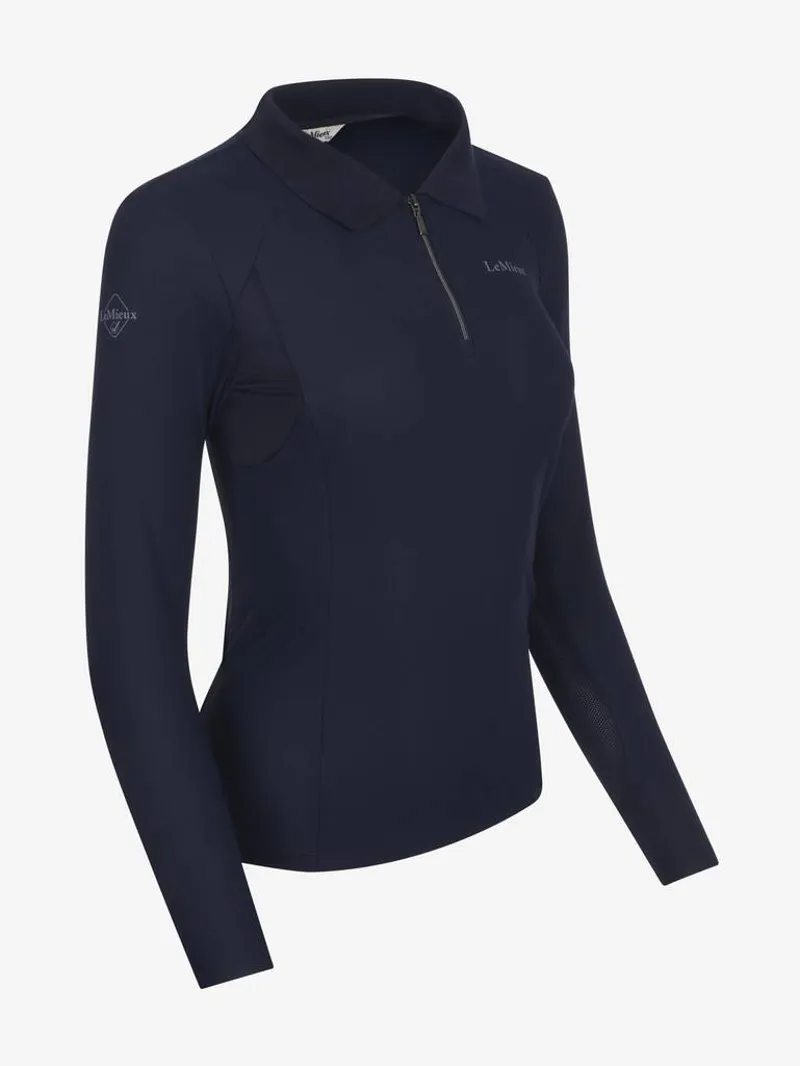 LeMieux Long Sleeve Sport Polo Shirt - Navy-1