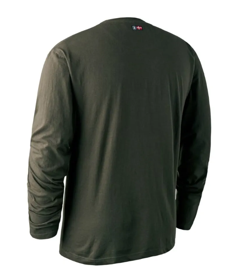 Deerhunter Logo Long Sleeve T-Shirt - Bark Green-1