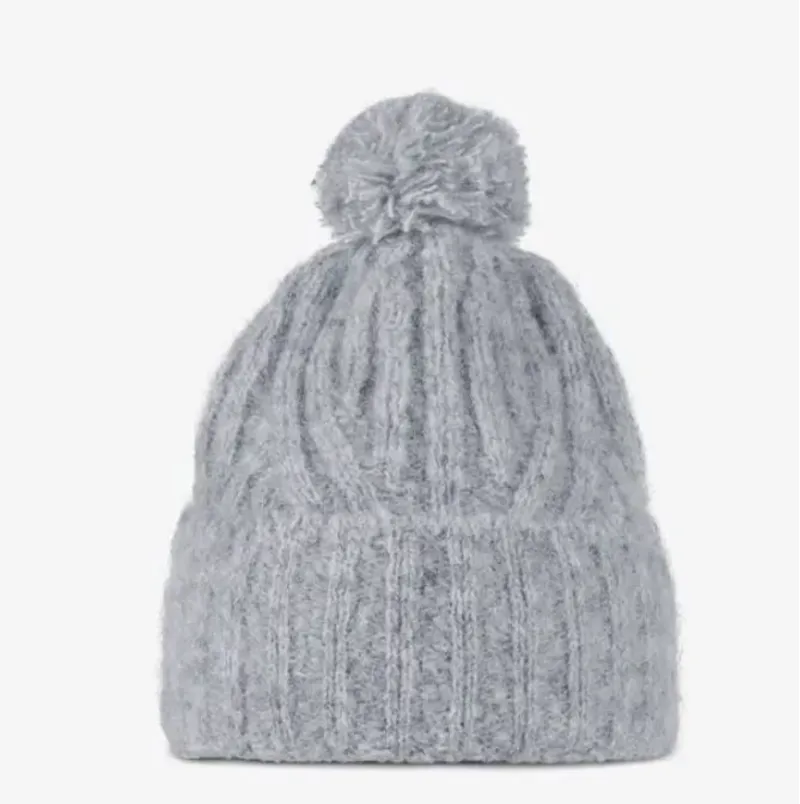 Buff Knitted Hat - Nerla Grey-1