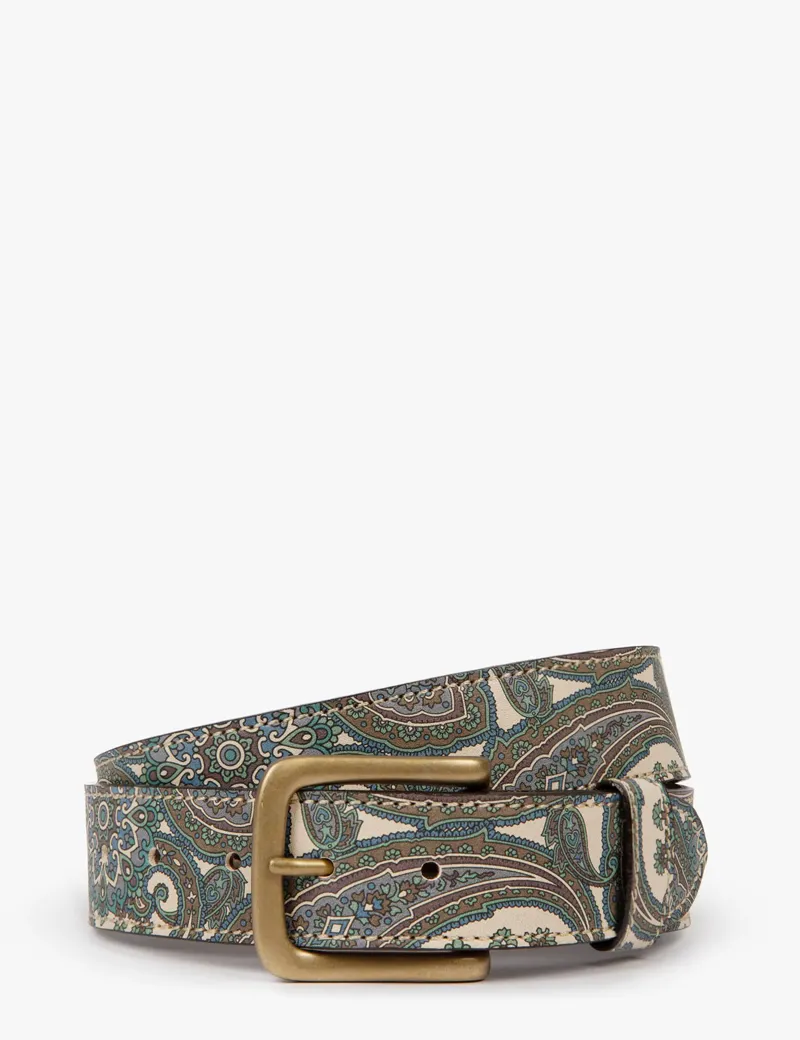 Penelope Chilvers Paisley Leather Belt - Blue