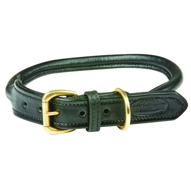 Weatherbeeta Rolled Leather Dog Collar - Small-1