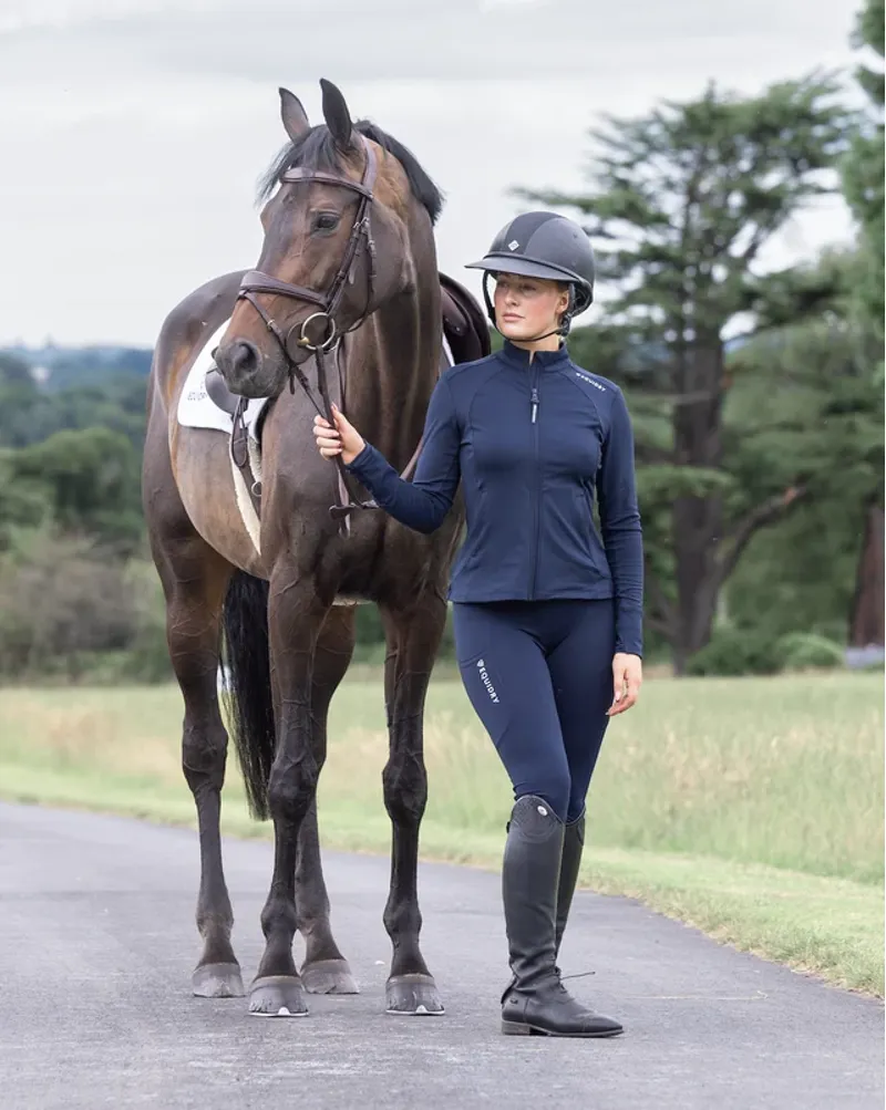 EQUIDRY Water Repellent Leggings Full Seat Navy/ White-3