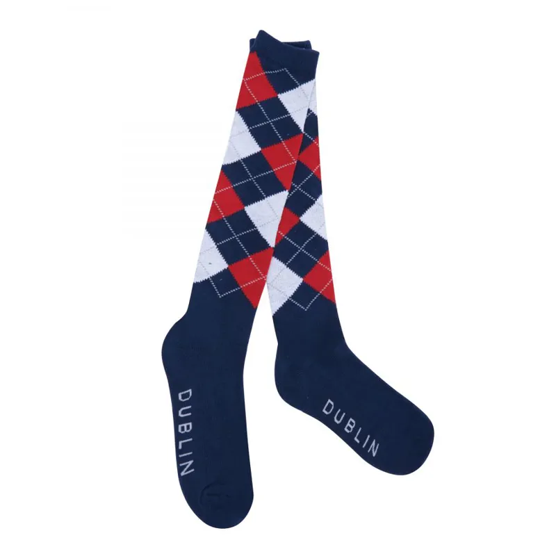Dublin Argyle Socks - Navy/Red/White
