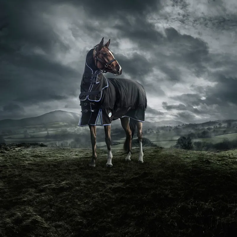 Weatherbeeta Comfitec Ultra Cozi II Detach Neck Medium - Charcoal/Blue/ White-10