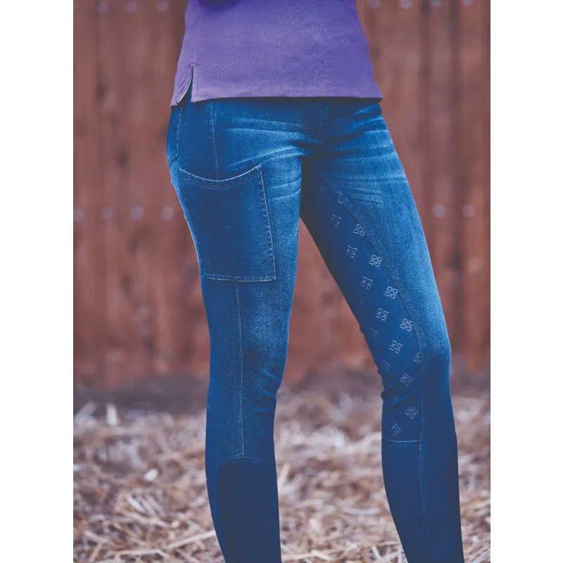 Dublin Shona Full Grip Denim Breeches - Light Blue Denim-3
