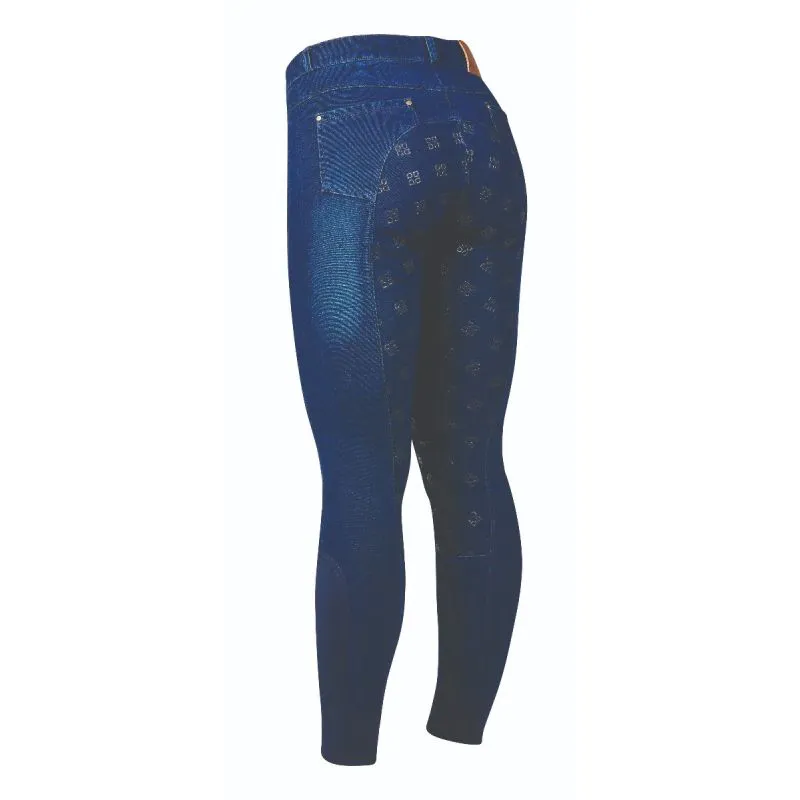Dublin Shona Full Grip Denim Breeches - Light Blue Denim-1