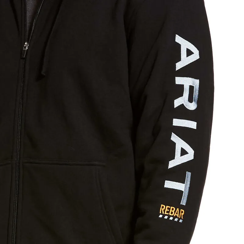 Ariat Men's Rebar All-Weather Full Zip Hoodie - Black-2