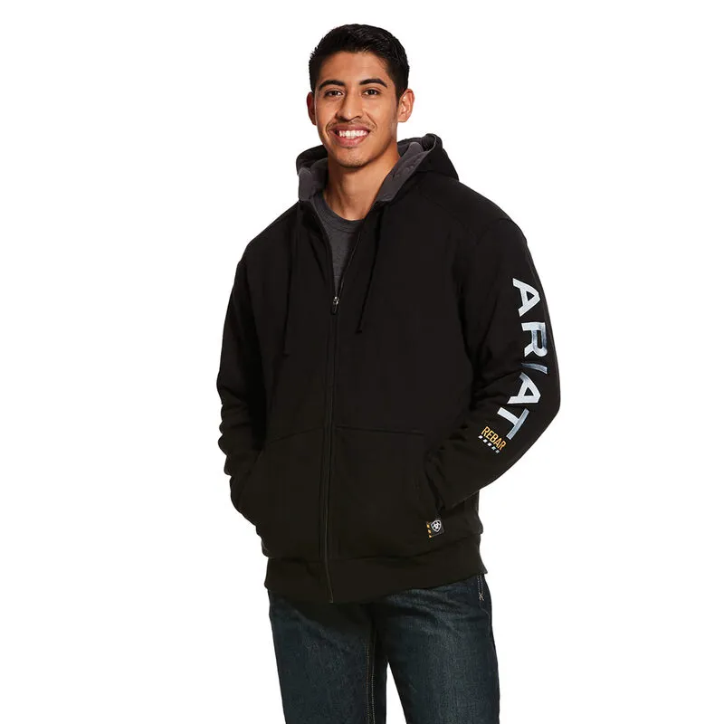 Ariat Men's Rebar All-Weather Full Zip Hoodie - Black