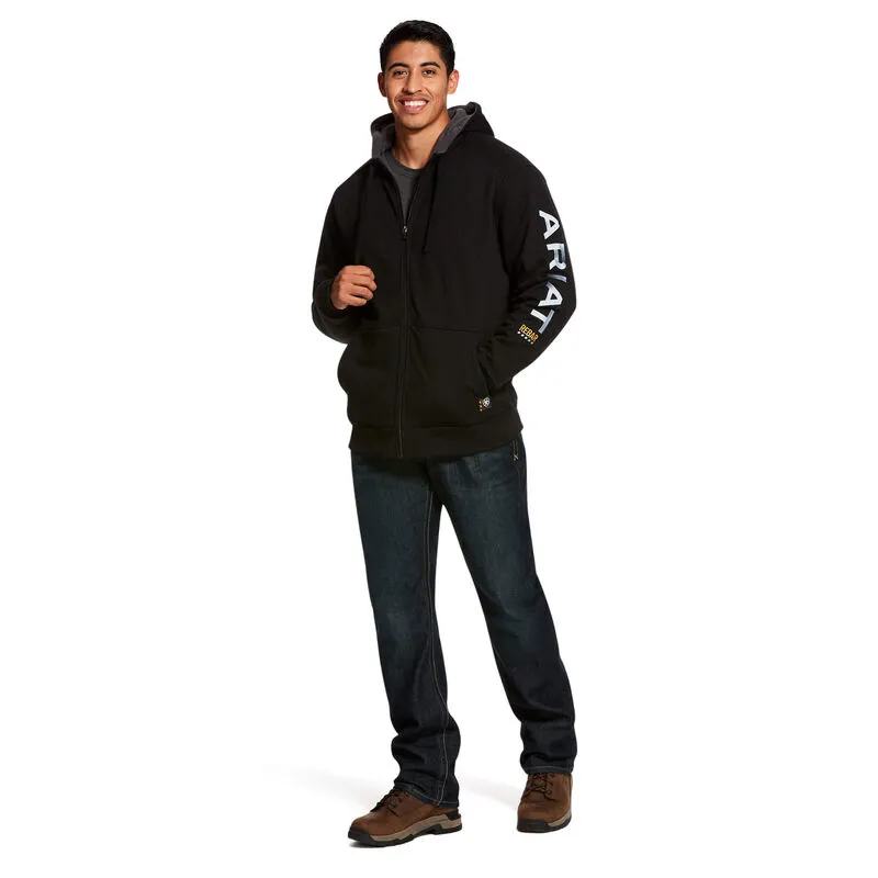 Ariat Men's Rebar All-Weather Full Zip Hoodie - Black-1