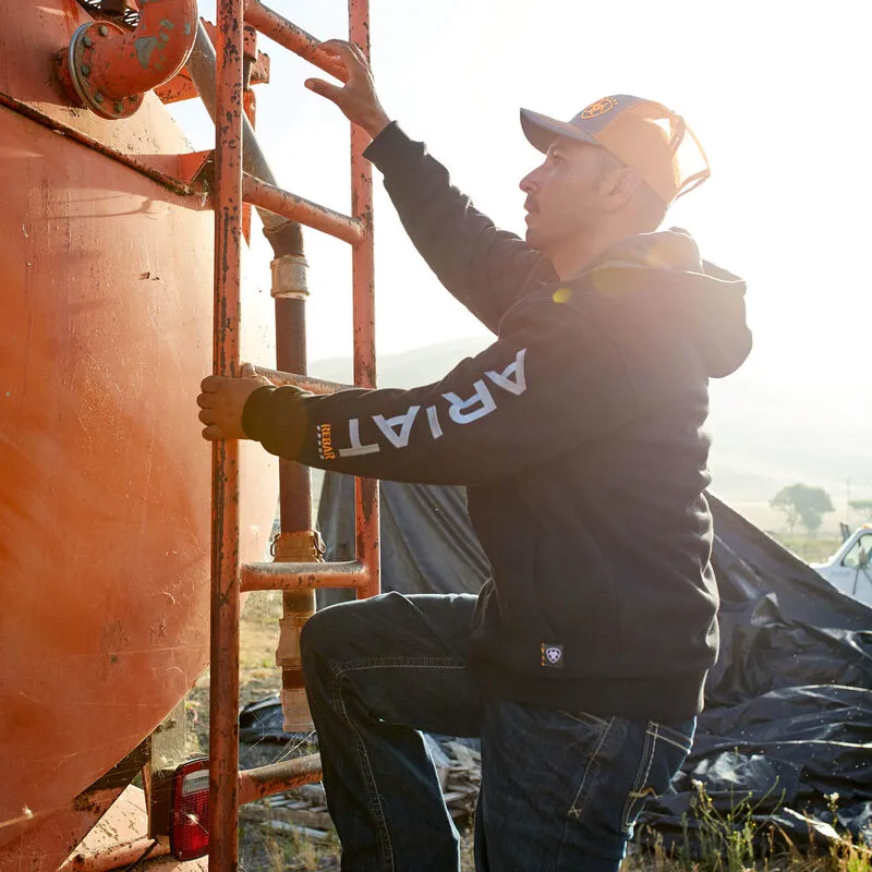 Ariat Men's Rebar All-Weather Full Zip Hoodie - Black-3