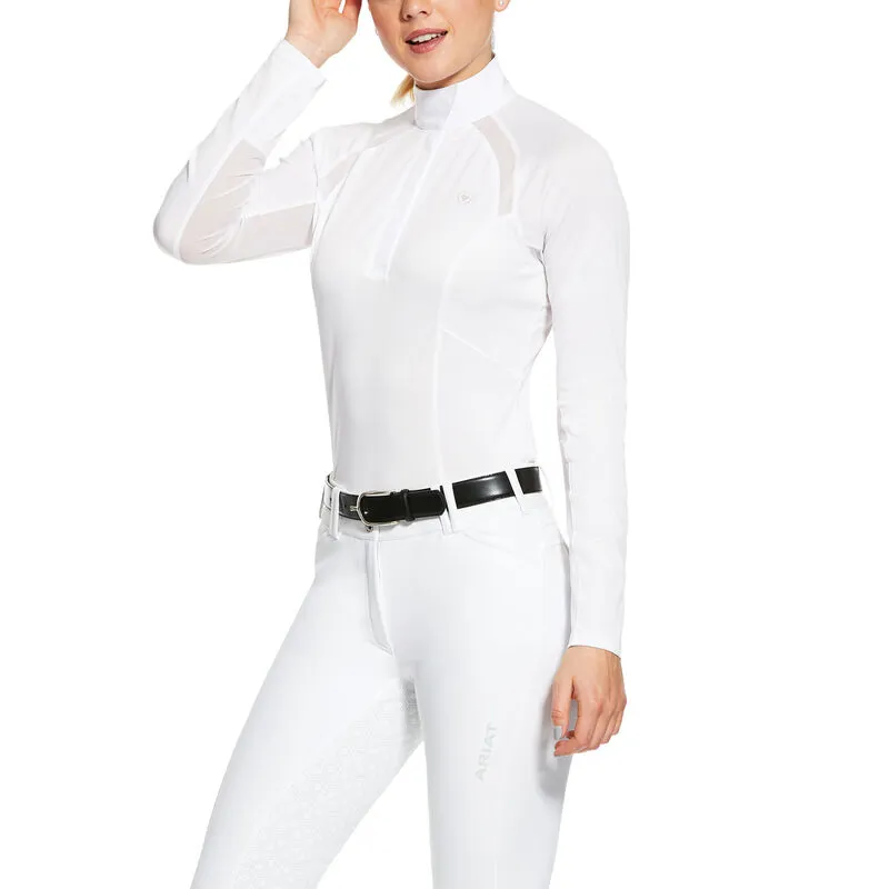 Ariat Sunstopper 2.0 1/4 Zip Show Shirt - White