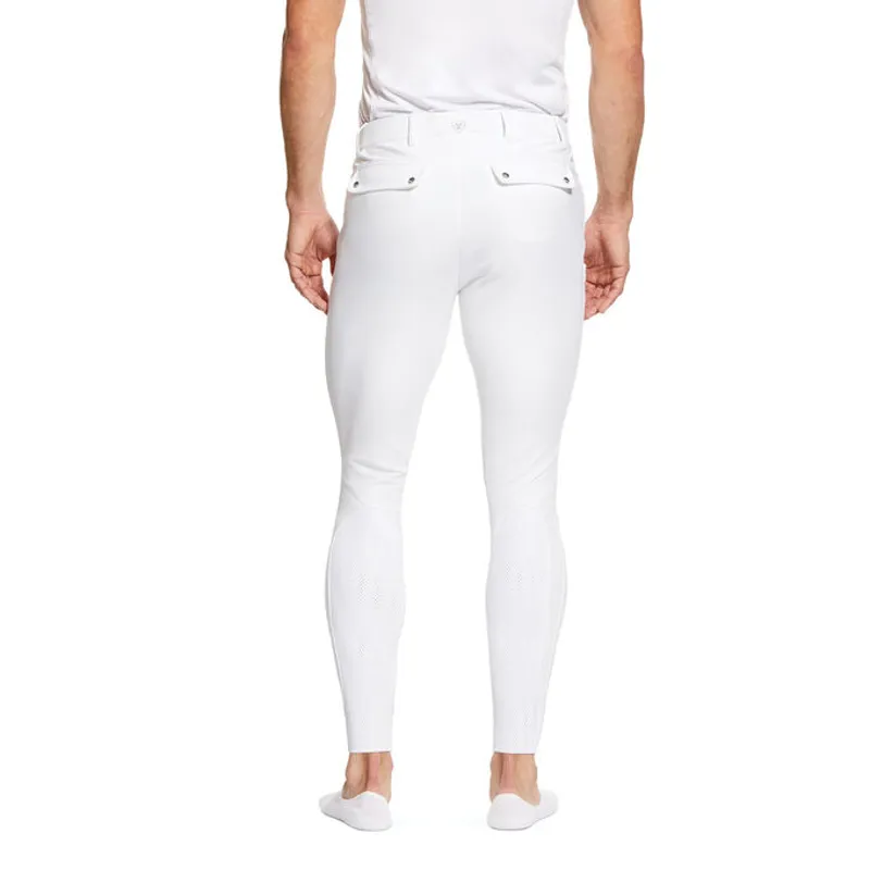 Ariat Tri Factor Grip Knee Patch Mens Breech - White-1
