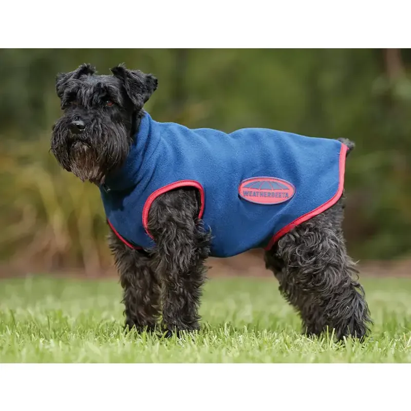 Weatherbeeta Comfitec Fleece Zip Dog Coat Navy/ Red