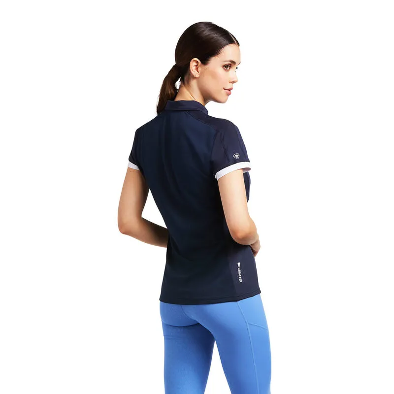Ariat Bandera 1/4 Zip Ladies Polo - Navy-1