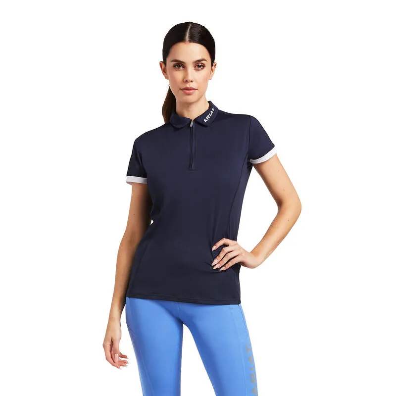 Ariat Bandera 1/4 Zip Ladies Polo - Navy