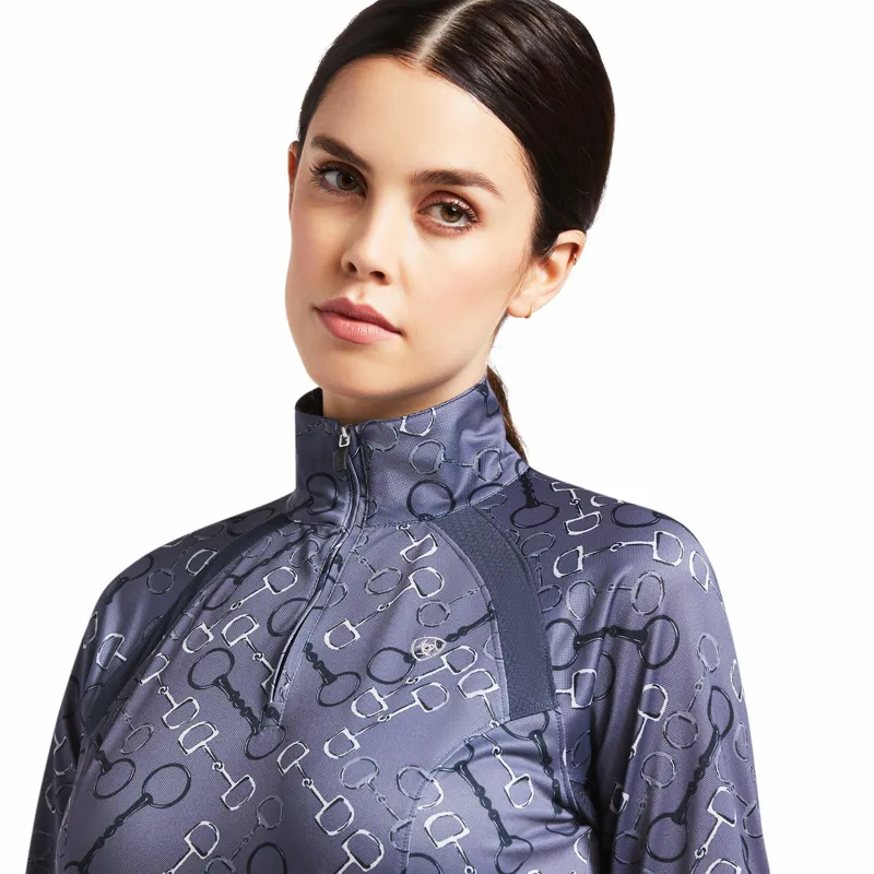 Ariat Sunstopper 2.0 1/4 Zip - Charcoal Bit Print-3