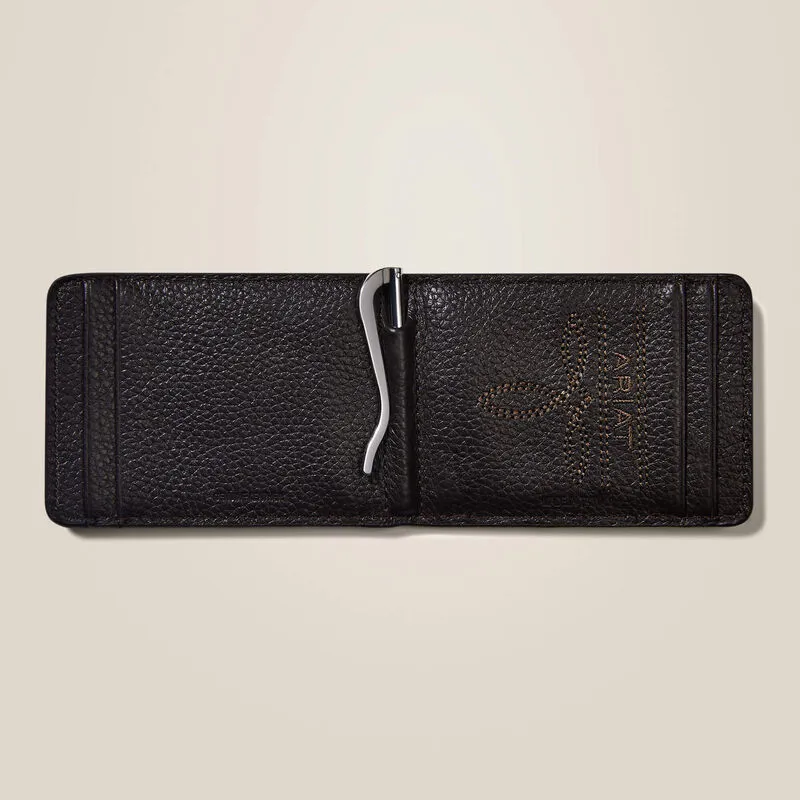 Ariat Bifold Slim Wallet Stacked Logo - Brown Rowdy-1