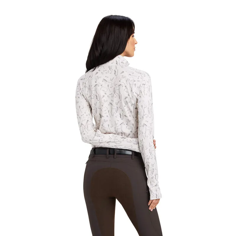 Ariat Lowell 2.0 1/4 Zip- Sea Salt Tack Print-1