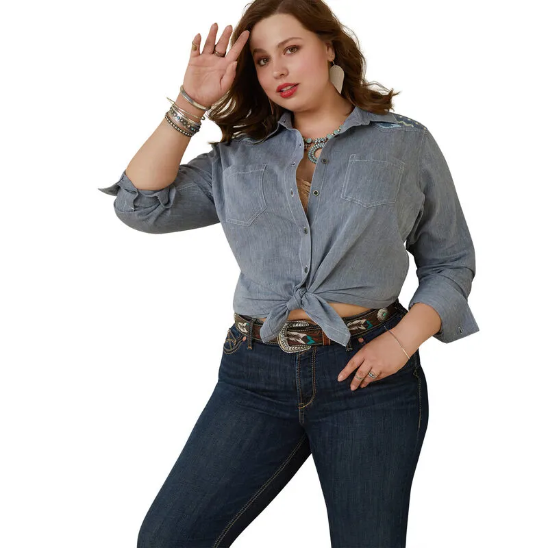Ariat R.E.A.L Billie Jean Shirt - Cassidy Embroidered Chambray-2