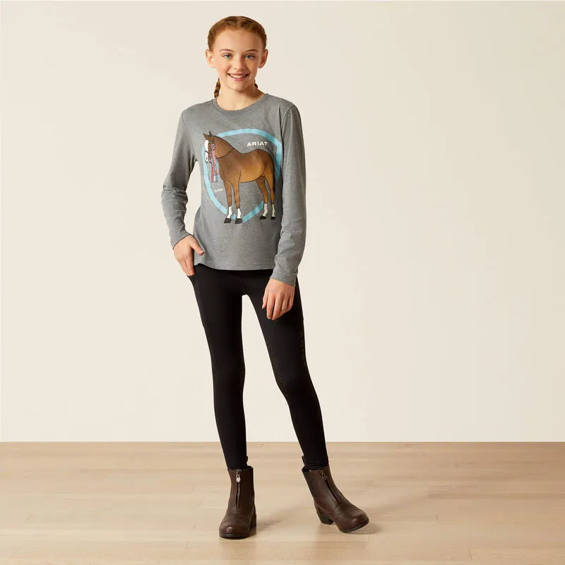 Ariat Youth Champion Pony LS T-Shirt - Heather Grey-1