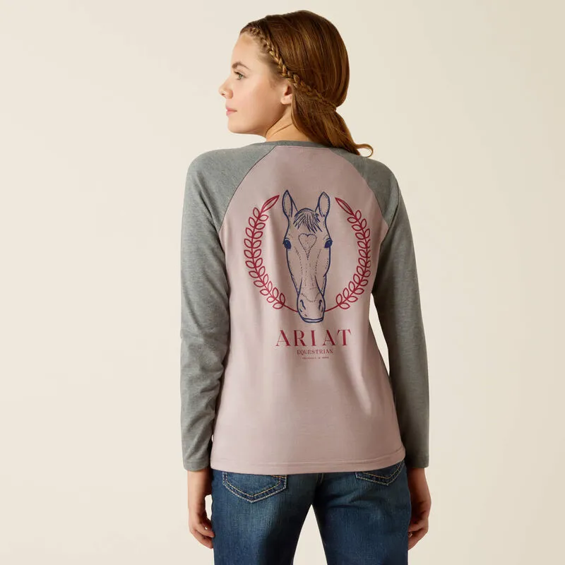 Ariat Youth Heart Star T-Shirt - Purple Dove/Heather Grey