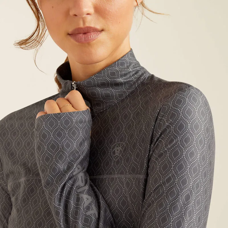 Ariat Ladies Lowell 3.0 1/4 Zip LS Baselayer - Quiet Shade Doy-3