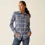 Ariat Ladies Rebar Flannel Durastretch Work Shirt - True Navy