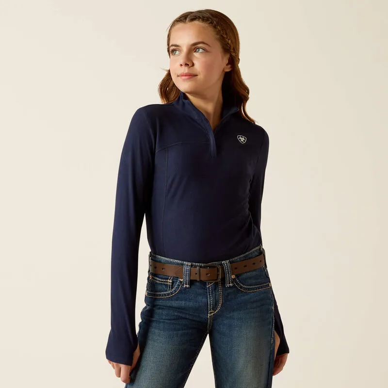 Ariat Youth Lowell 3.0 1/4 Zip Baselayer - Navy