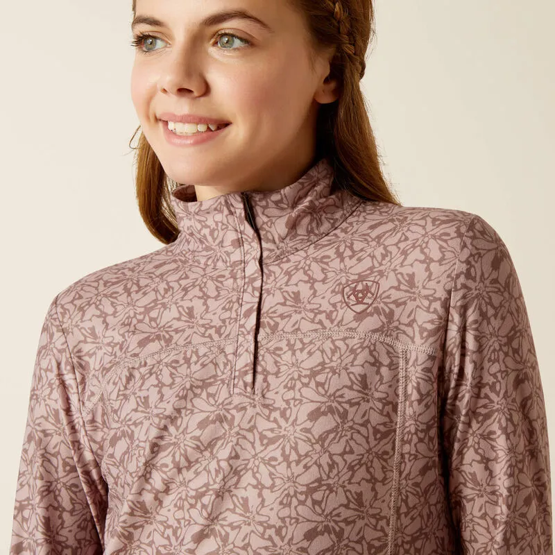 Ariat Youth Lowell 3.0 1/4 Zip Baselayer - Abstract Floral-2