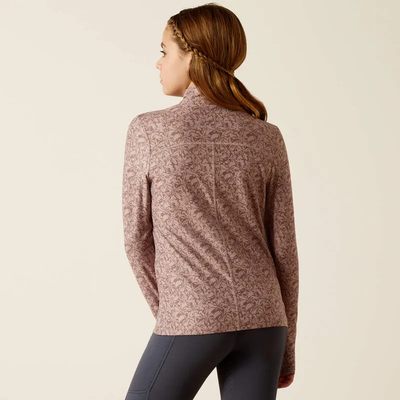 Ariat Youth Lowell 3.0 1/4 Zip Baselayer - Abstract Floral-1