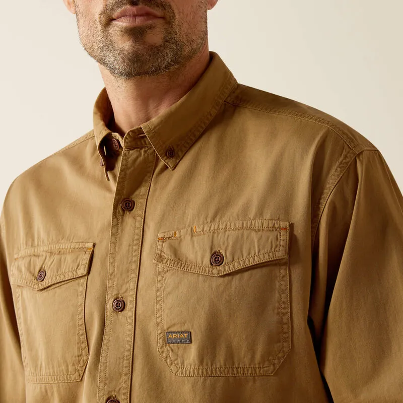 Ariat Rebar Washed Twill Work Shirt - Rebar Khaki-4