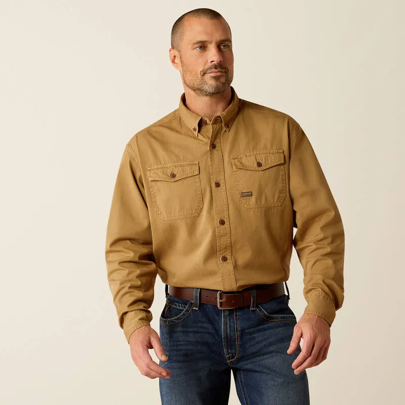 Ariat Rebar Washed Twill Work Shirt - Rebar Khaki