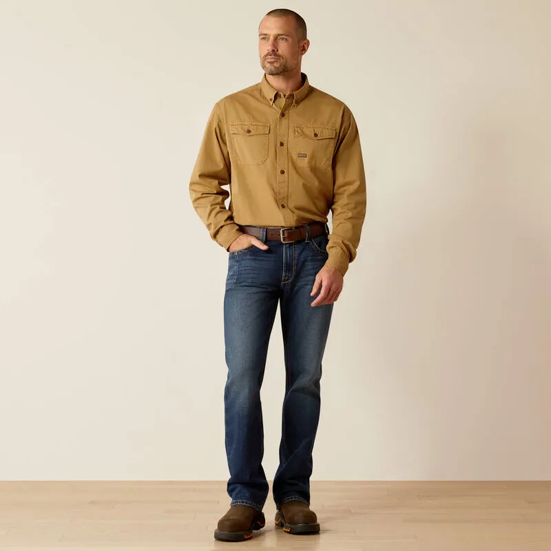 Ariat Rebar Washed Twill Work Shirt - Rebar Khaki-2