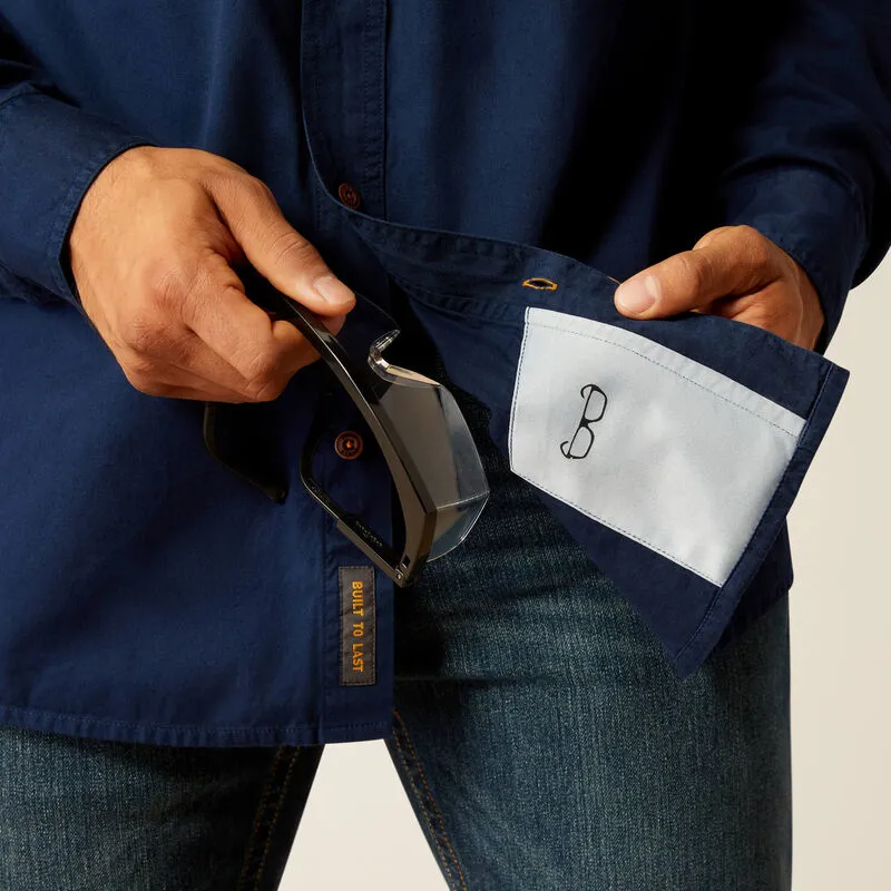 Ariat Rebar Washed Twill Work Shirt - Navy-4