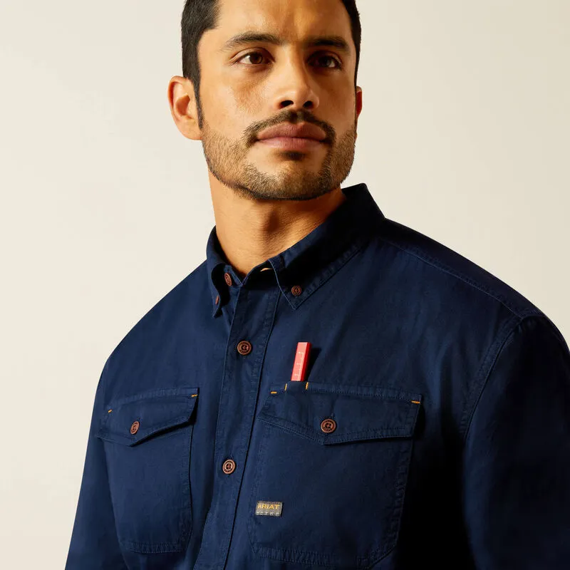 Ariat Rebar Washed Twill Work Shirt - Navy-1