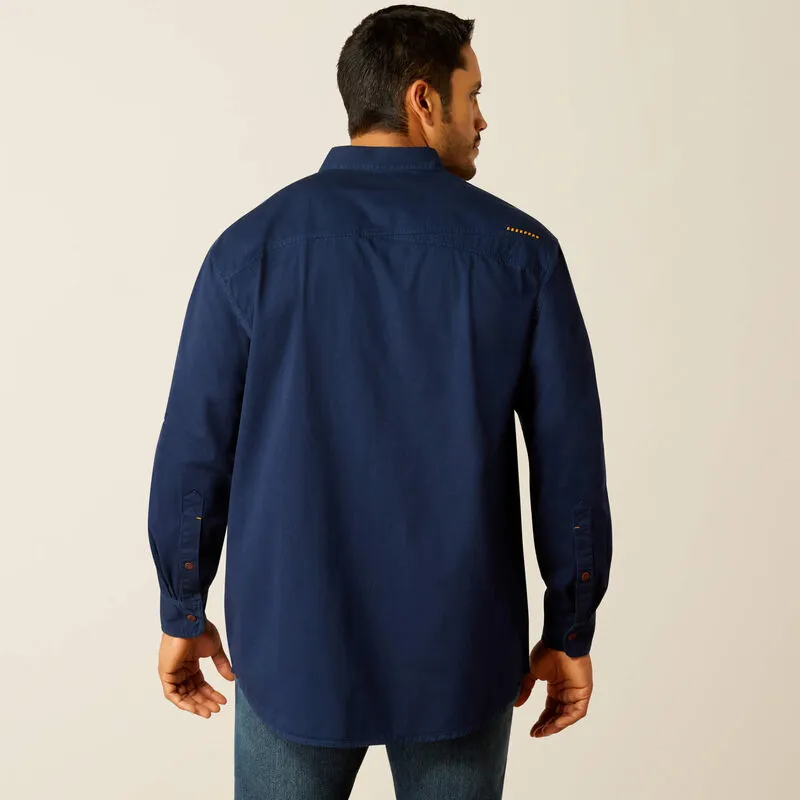 Ariat Rebar Washed Twill Work Shirt - Navy-2