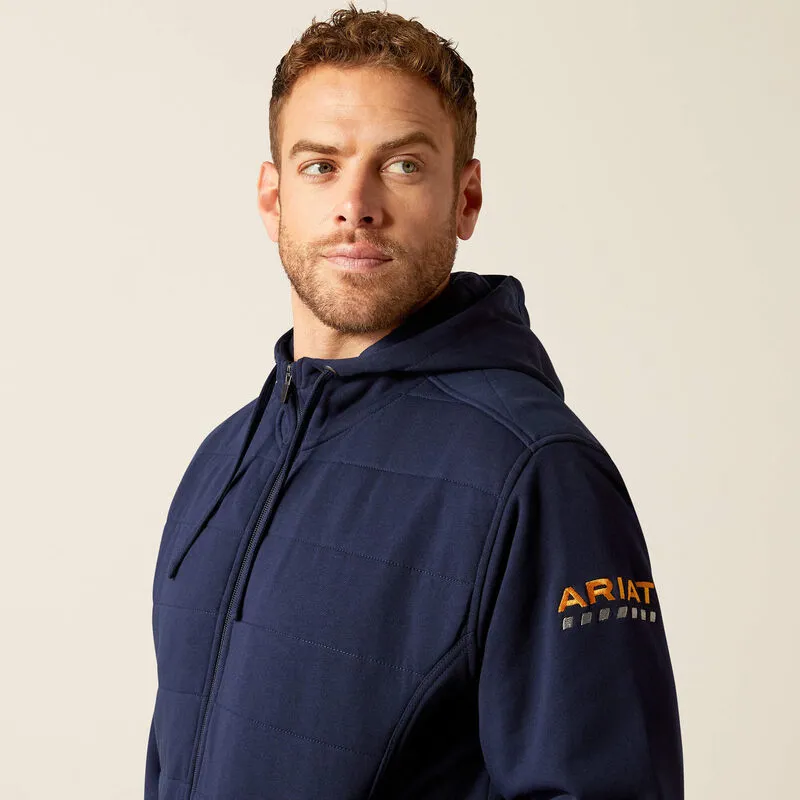 Ariat Rebar All-Weather Ins Full Zip Hood - Navy-1