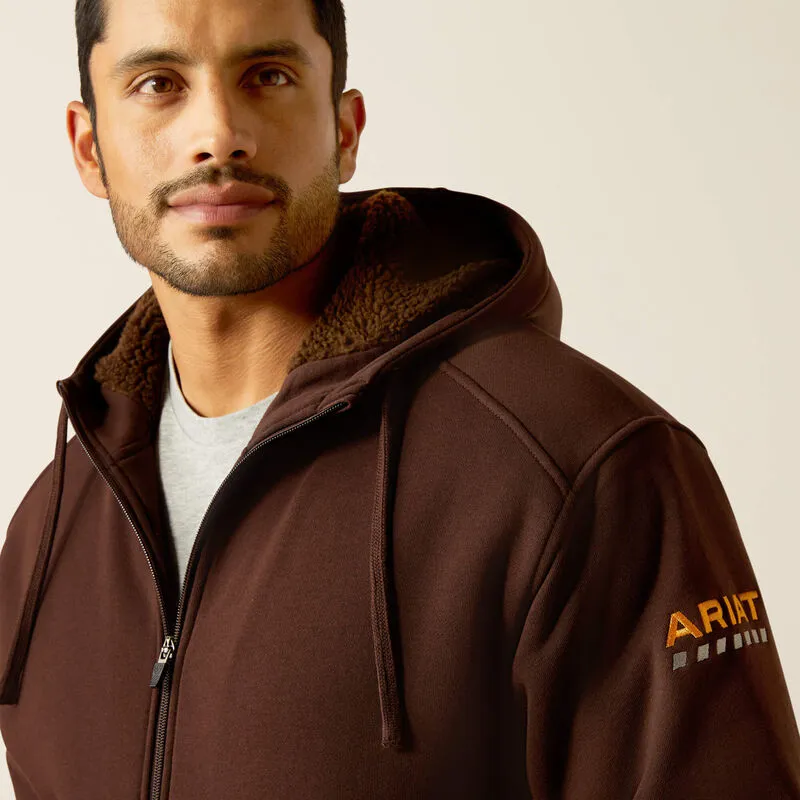 Ariat Rebar All-Weather Sherpa Full Zip Hood - Coffee Bean-3