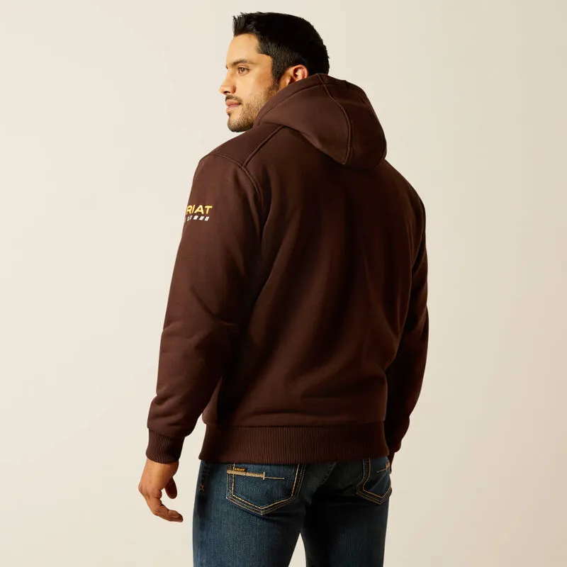Ariat Rebar All-Weather Sherpa Full Zip Hood - Coffee Bean-2