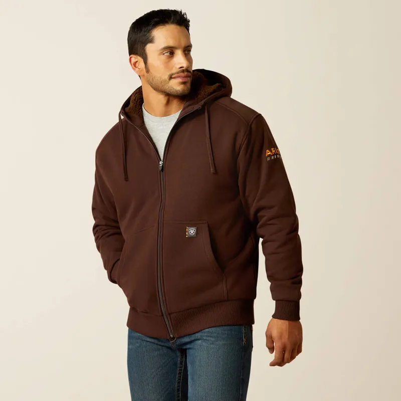 Ariat Rebar All-Weather Sherpa Full Zip Hood - Coffee Bean