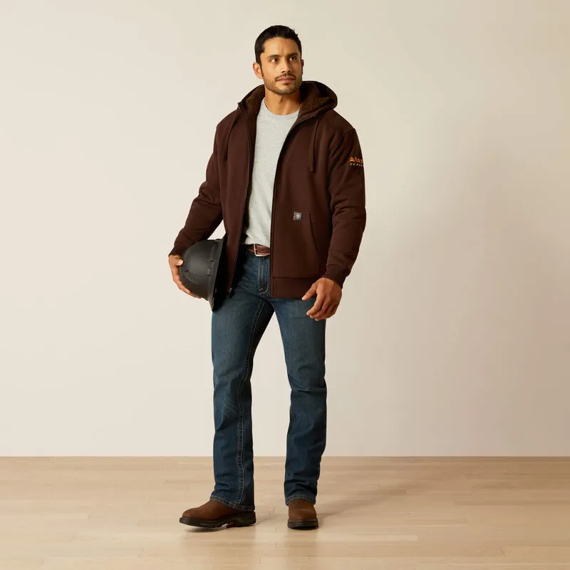 Ariat Rebar All-Weather Sherpa Full Zip Hood - Coffee Bean-1