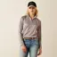 Ariat Ladies Sunstopper 3.0 1/4 Zip Baselayer - Silver Sconce Fern