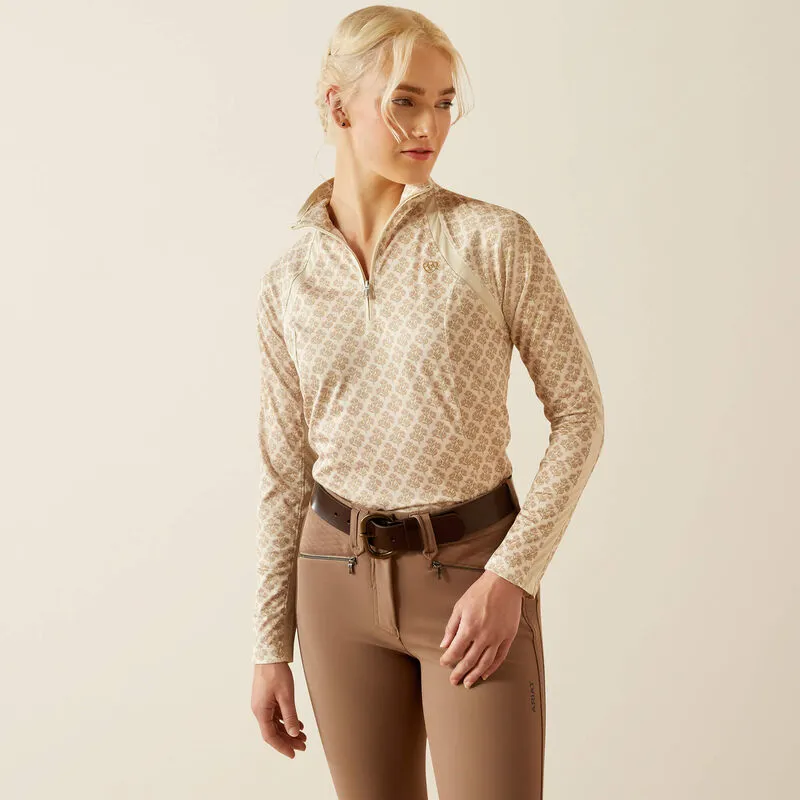 Ariat Ladies Sunstopper 3.0 1/4 Zip Baselayer - Almond Milk