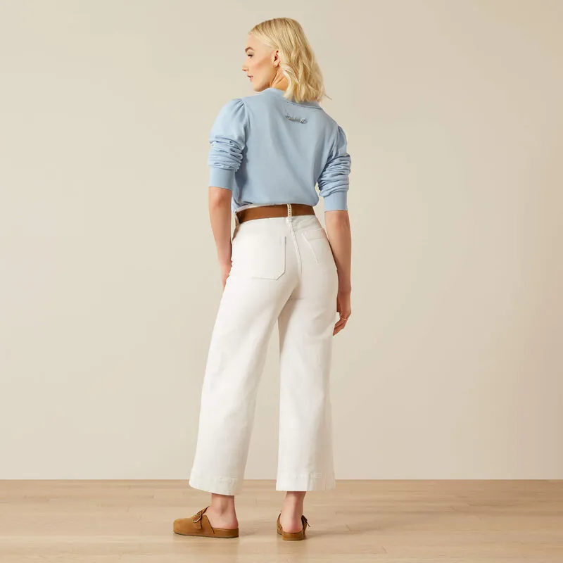 Ariat Ladies Ultra High Rise Countryside Wide Leg Jean - White-1