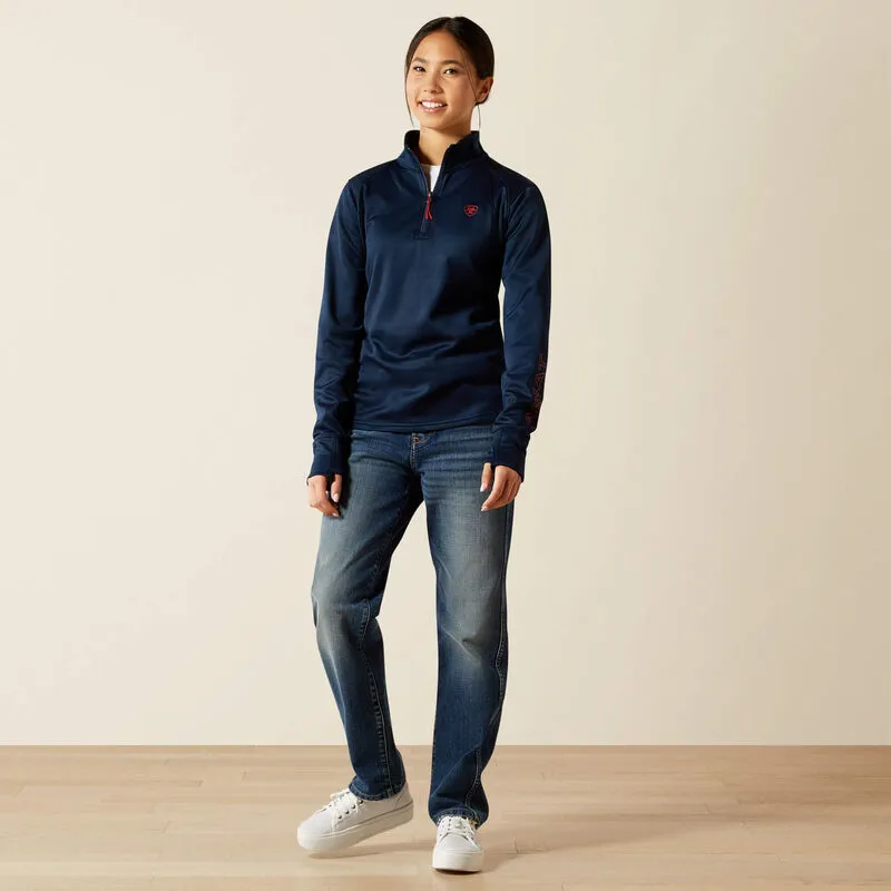 Ariat Youth Team EQ 1/2 Zip Pullover - Navy-2