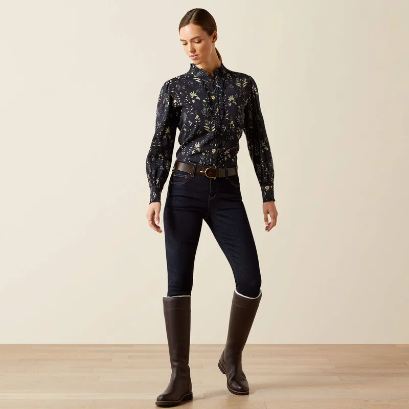 Ariat Ladies Cricklade Blouse - Navy Floral Print-3