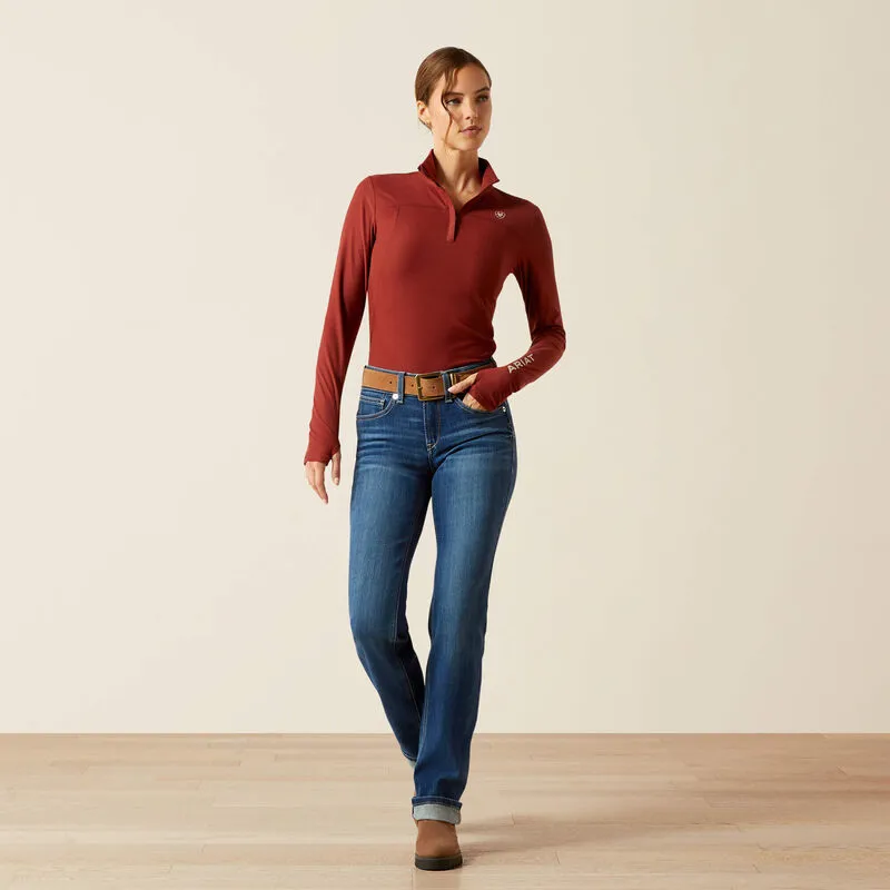 Ariat Ladies Lowell 3.0 1/4 Zip Baselayer - Madder Brown-1