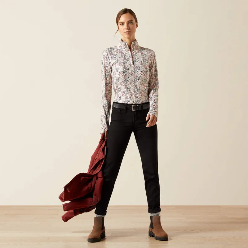 Ariat Ladies Lowell 3.0 1/4 Zip Baselayer - Leafy Print-1